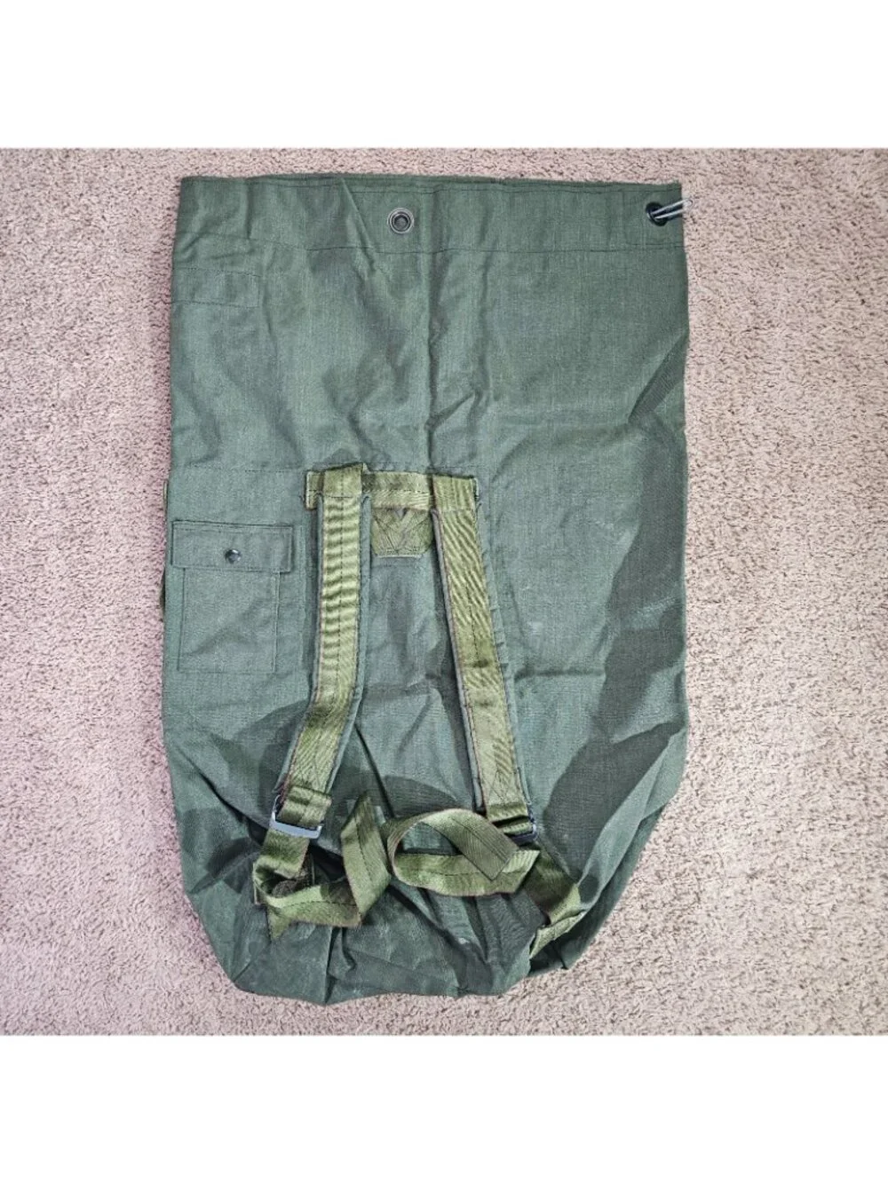 Vintage US Army OD Canvas Field Gear Bag Backpack Style U.S Marked Military 80s